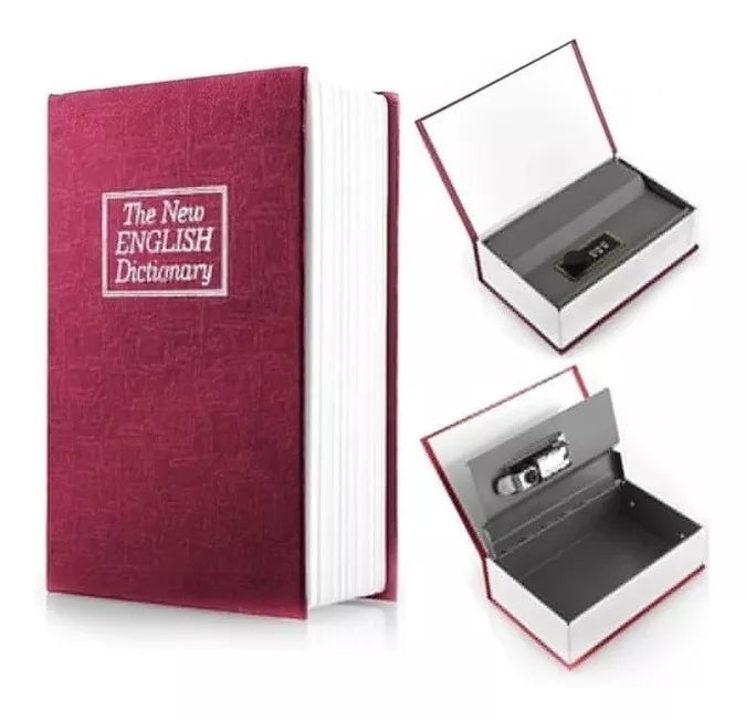 (1)Mini libro seguro diccionario niños alcancía con cerradura caja de almacenamiento de escritorio alcancía de billetes con cerradura