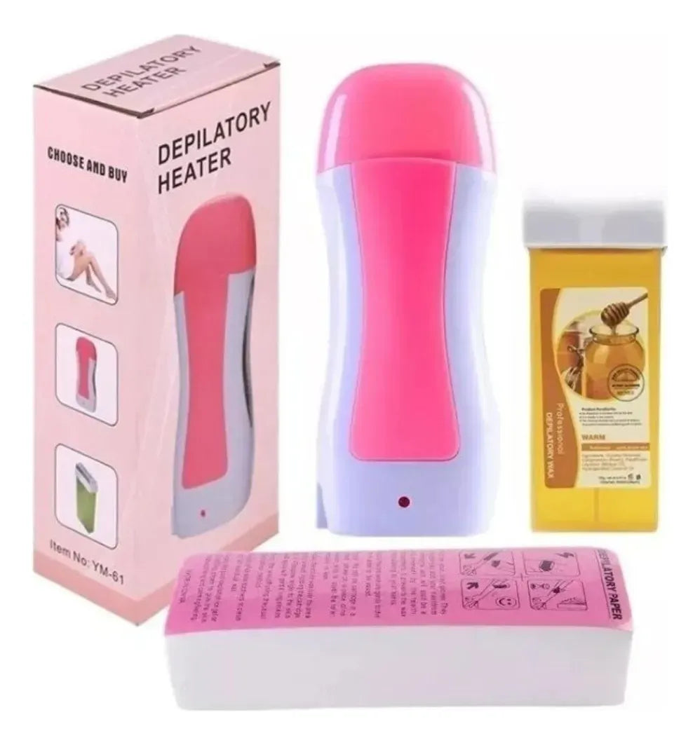 Kit Depilatorio Calentador En Roll-on + Lienzo