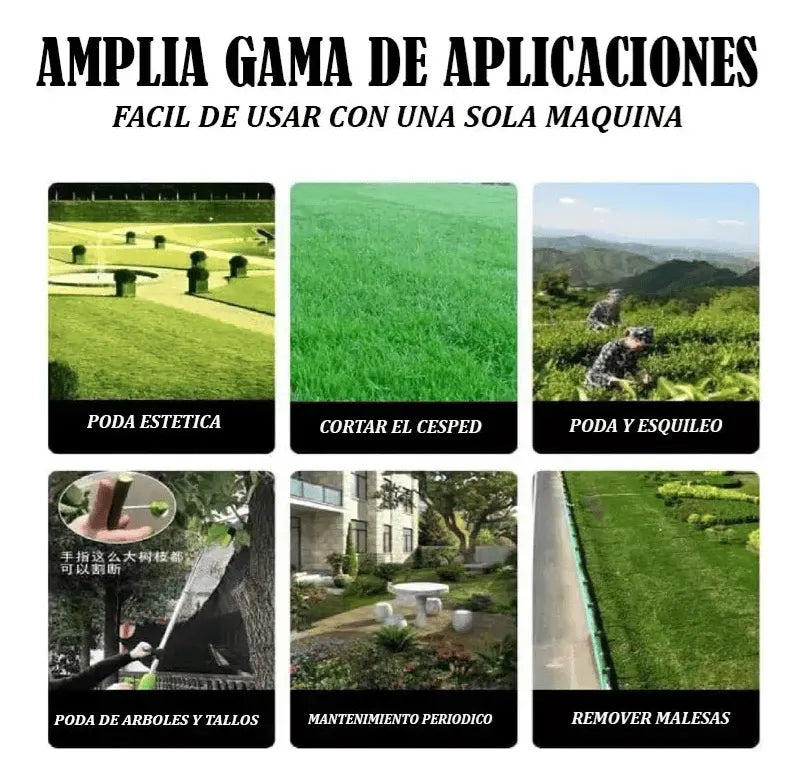 Guadaña Recargable Portátil con 2 Baterías 🔋🌿 | Corta Césped Eléctrica