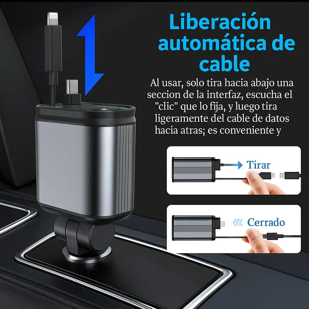 Cargador Celular Carro Carga Rapida Multipuerto Premium
