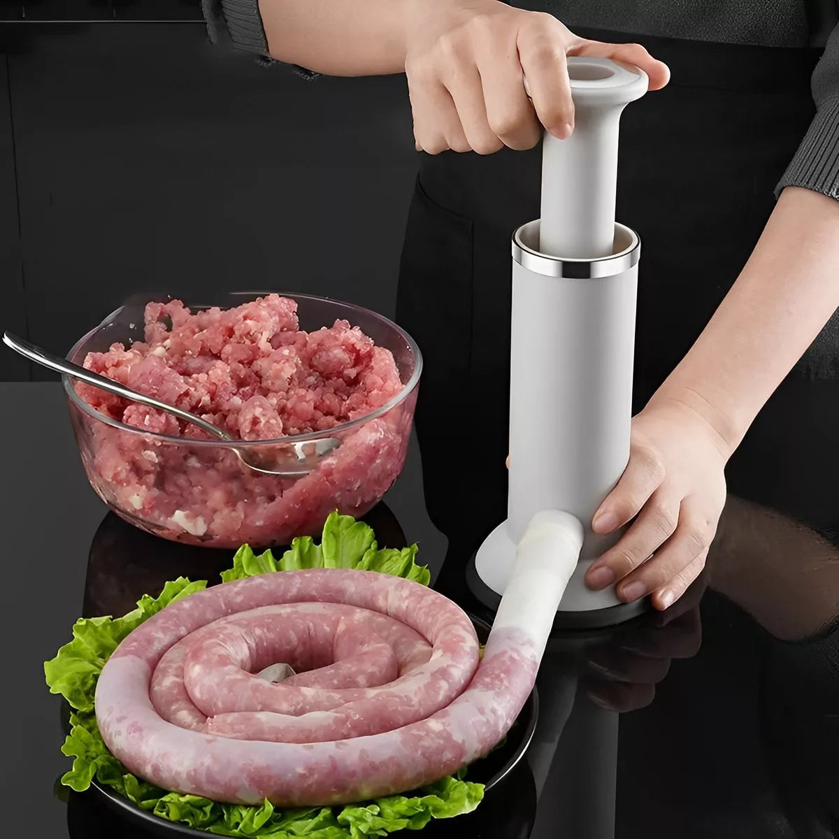 Maquina Embutidor Carne Salchichas Embutidos Manual 2 En 1