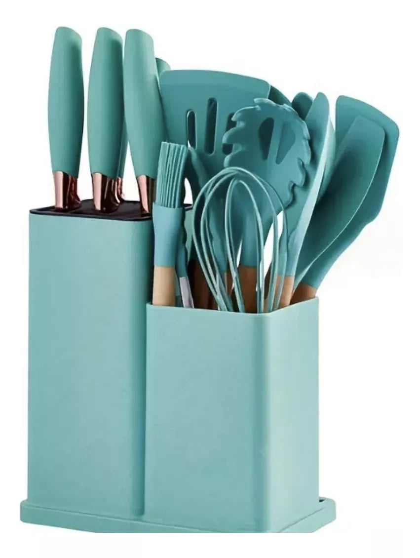 Set de Utensilios de Cocina 19 Piezas 🍳 Completo y Resistente