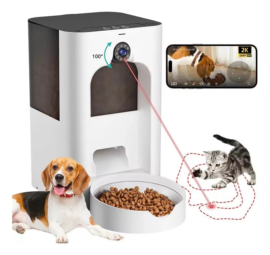 Dispensador Automático Inteligente para Mascotas con Cámara 📷 Controla la Alimentación Desde tu Celular