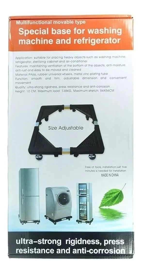Base Ajustable con Ruedas para Nevera y Lavadora 🛞 Soporte Resistente Antivibración