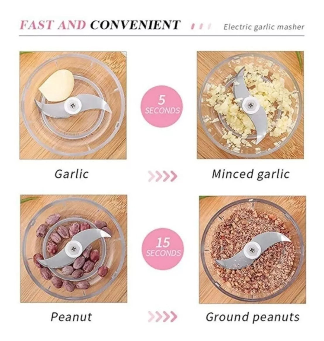 Picatodo Portátil Recargable Carne Verduras Mini Picador