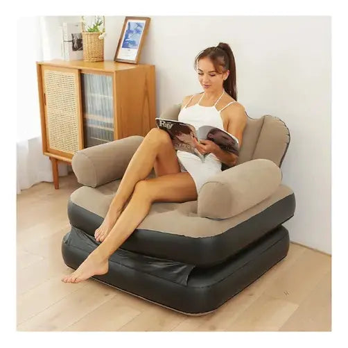 Sofá Inflable Multifuncional 2 en 1 🛋️ Sillón y Cama Portátil para Descanso