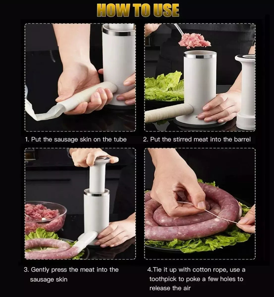 Maquina Embutidor Carne Salchichas Embutidos Manual 2 En 1