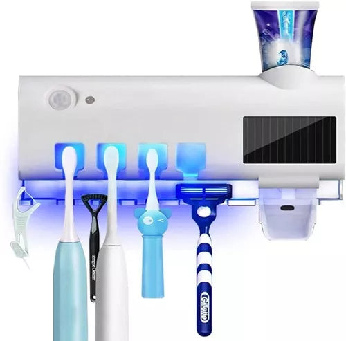 Soporte Esterilizador Cepillos Uv+ dispensador Crema Recargable