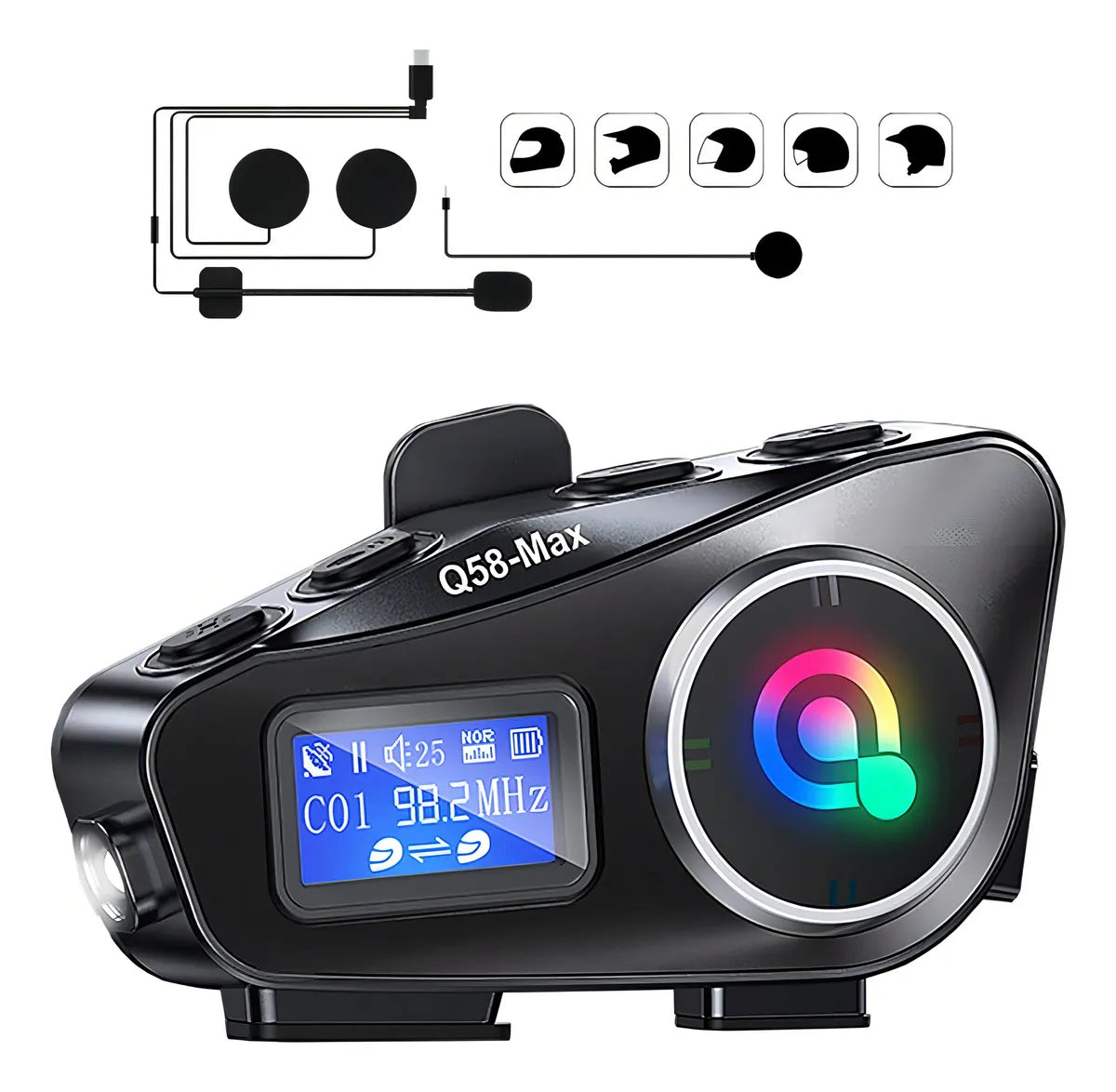 Intercomunicador para Moto Q58 MAX 🏍️ Bluetooth, Llamadas y Música