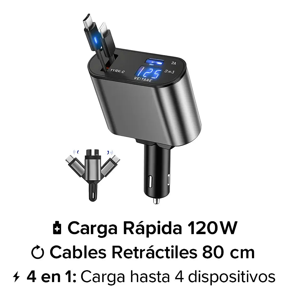 Cargador Celular Carro Carga Rapida Multipuerto Premium
