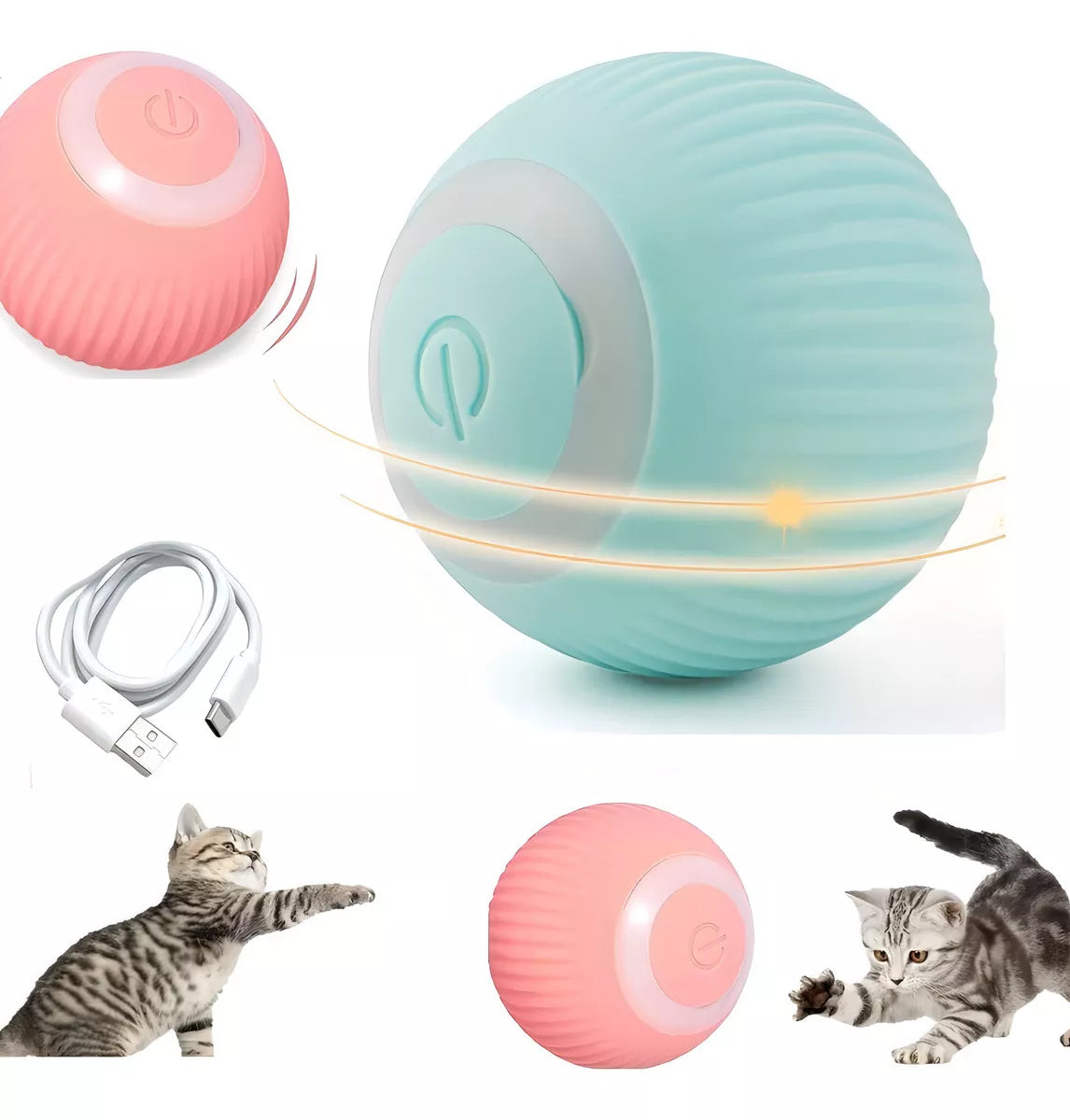 Bola Interactiva para Gatos 🐱 Recargable y Automática