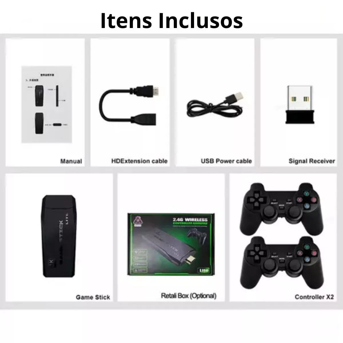 Videojuego Gamer Stick 4k para televisión con 02 controles