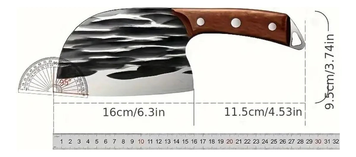 Cuchillo Hacha de Cocina 6 Pulgadas 🔪 Acero Inoxidable para Cortes Fuertes y Precisos