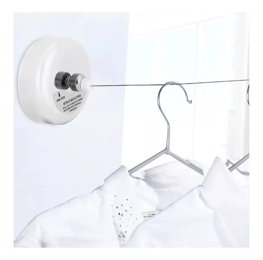 Tendedero Retráctil de Pared 🧺 Ahorra Espacio – 3 Metros
