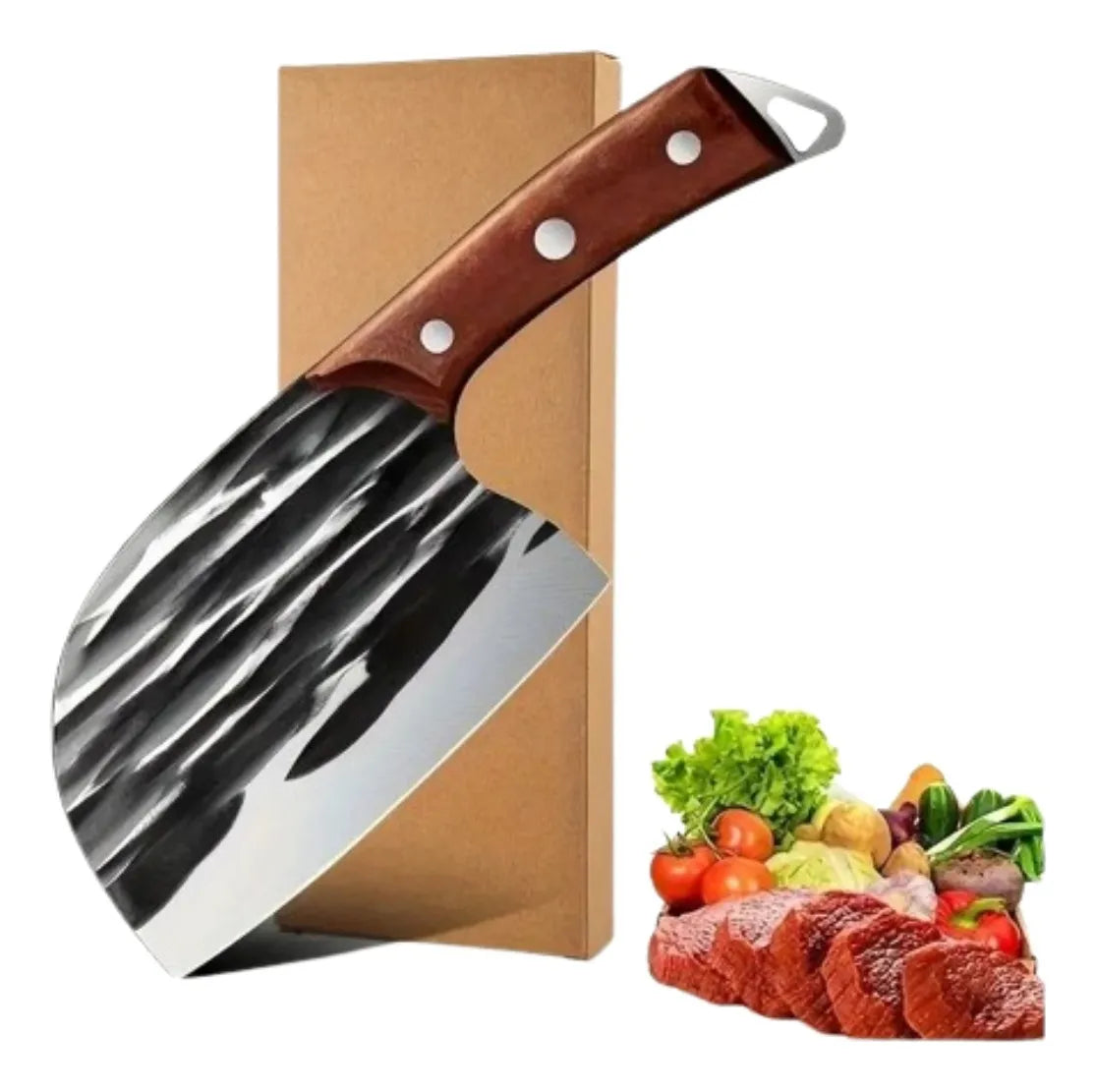 Cuchillo Hacha de Cocina 6 Pulgadas 🔪 Acero Inoxidable para Cortes Fuertes y Precisos