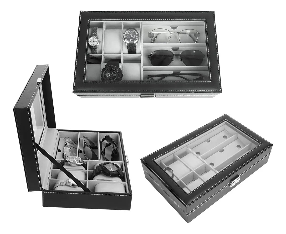Estuche Organizador de Relojes y Gafas – Exhibición Elegante y Segura ⌚