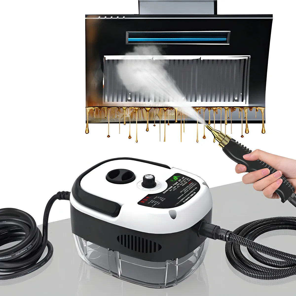 Limpiador a Vapor Hombasing 2500W 1L 6 Velocidades Uso Doméstico