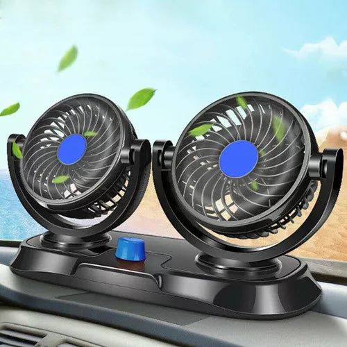 Ventilador Doble para Auto 360° 🚗❄️ Enfriamiento Potente