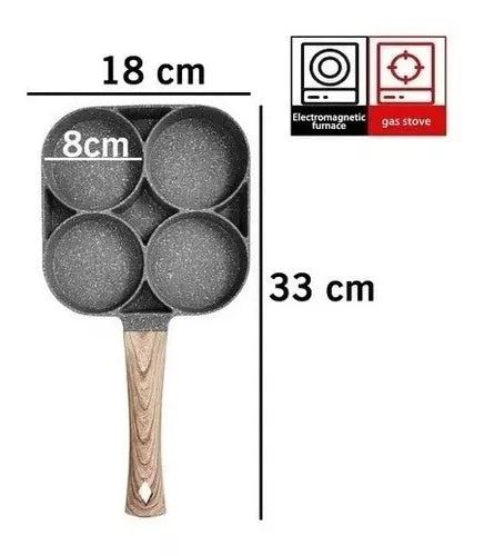 Sarten Antiadherente 4 Puestos Para Huevos Arepas Pancakes