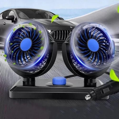 Ventilador Para Auto Doble 360° Giratorio