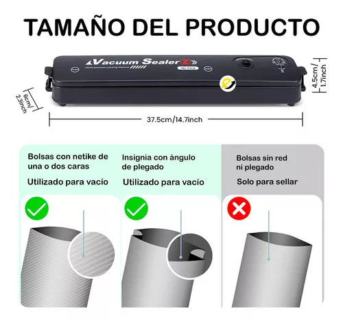 Maquina Empacadora Al Vacio Y Selladora + Obs 5 Bolsas