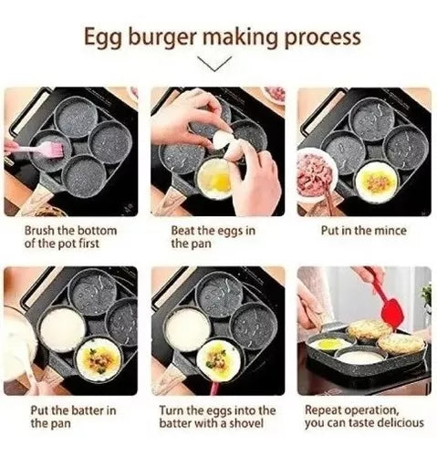 Sarten Antiadherente 4 Puestos Para Huevos Arepas Pancakes