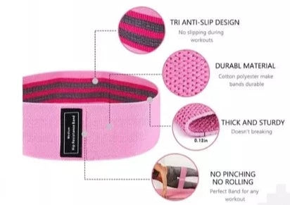 Bandas Elásticas de Resistencia para Glúteos 🍑 Set de 3 Bandas Fitness para Ejercicio