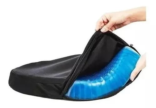 Cojín Gel Almohada Ergonómica Para Silla En Silicona + Funda