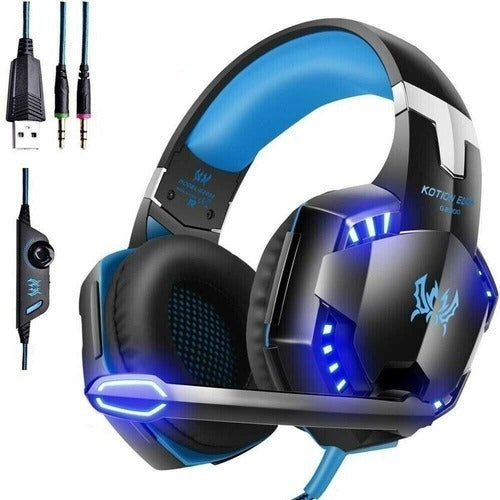 Audífonos Gamer Kotion G2000 🎮 Sonido Envolvente con Micrófono y Luz LED