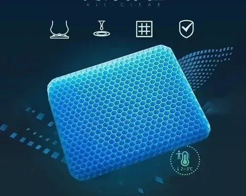 Cojín Gel Almohada Ergonómica Para Silla En Silicona + Funda