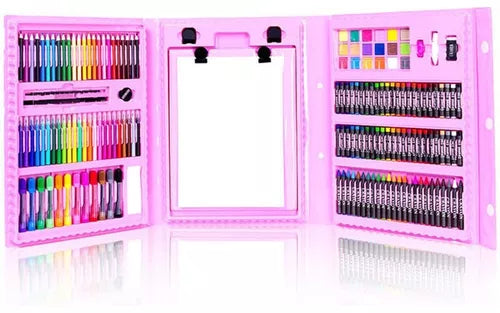 Set Kit Arte Niños Maleta Crayon Acuarela Plumon 208 Piezas