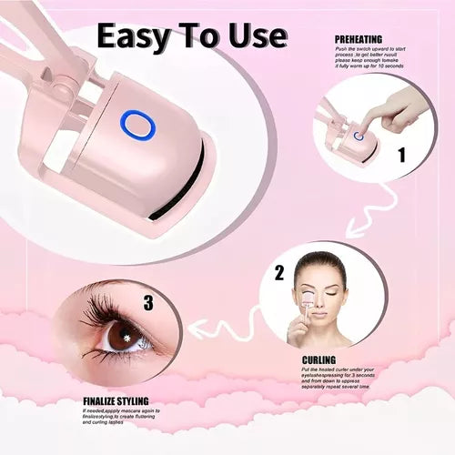 Rizador de Pestañas Eléctrico Recargable USB – Curvado Natural y Duradero 👁️