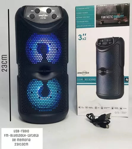 Parlante Portatil Greatnice Bt 2x3 Gts-1557