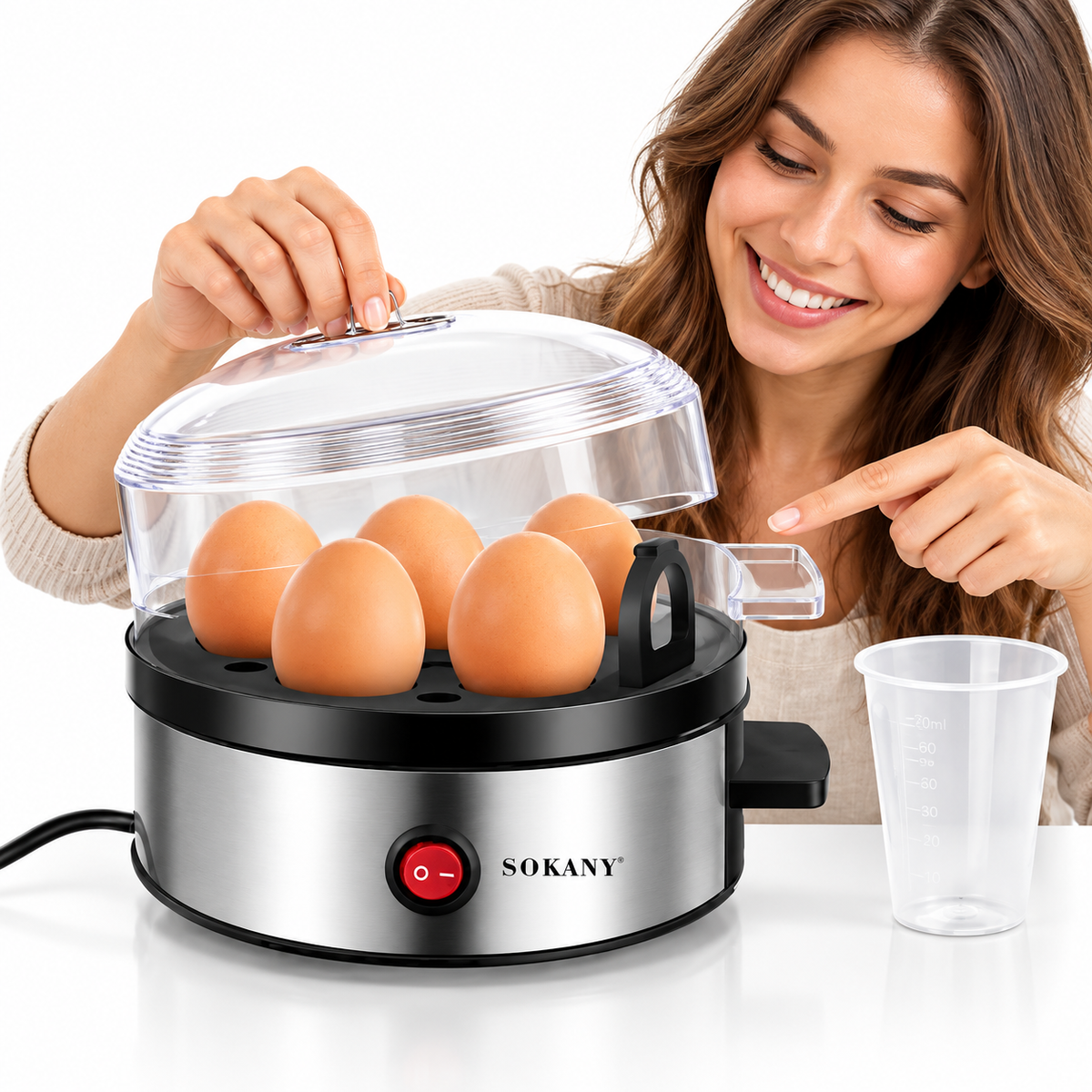 Cocinador Eléctrico de Huevos SOKANY 🥚 Prepara Huevos Rápido, Fácil y en su Punto