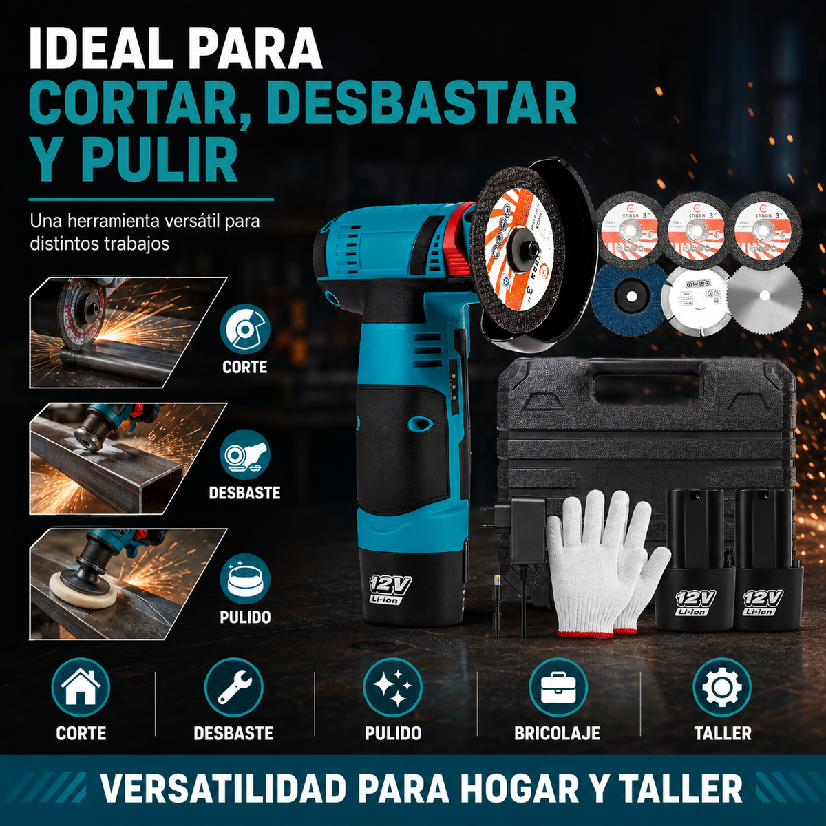 Pulidora Inalámbrica🔥 + 2 Discos + 2 baterías