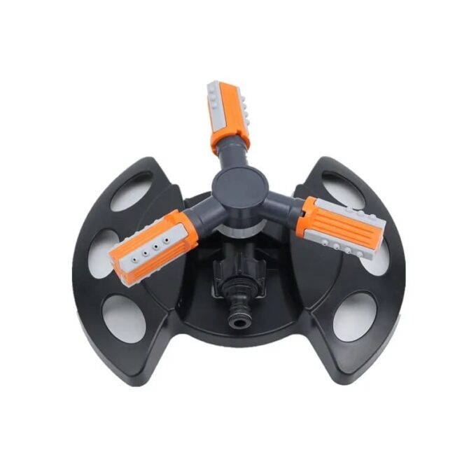 Aspersor rociador de riego 360 rotacion automatica de jardin negro naranja FK23D-180