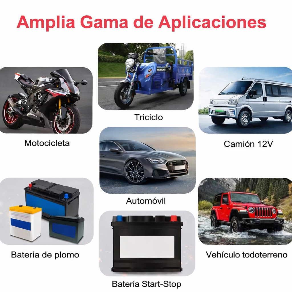 Cargador y Reparador Inteligente de Baterías 12V para Carro y Moto 🚗🔋🏍️