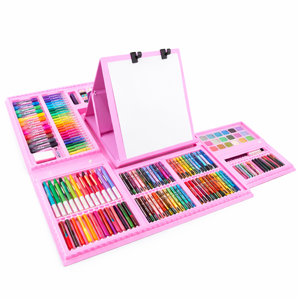 Set de Arte para Niños 208 Piezas 🎨 Maleta Creativa con Colores y Acuarelas