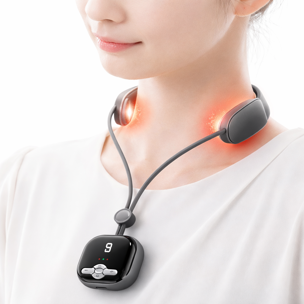 Masajeador Cervical de Microcorriente 🔥 Alivio del Dolor con Calor – 9 Niveles