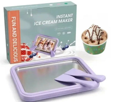 Plancha Fría para Helados Caseros 🍦 Máquina Manual con Espátulas