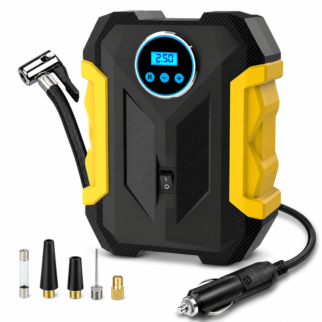 Compresor de Aire Portátil Digital 🚗 Inflador Eléctrico para Carro y Moto con Pantalla LED