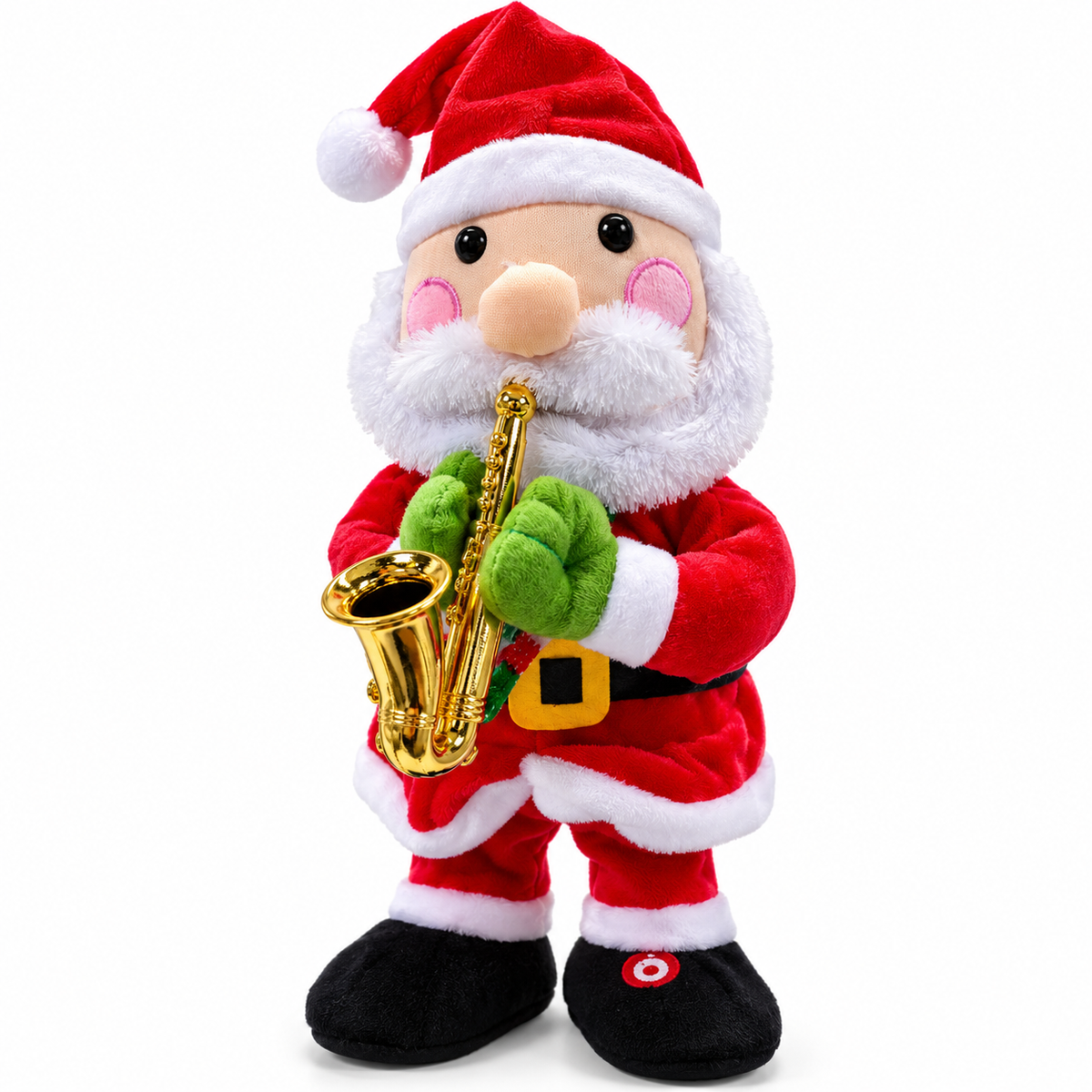 Santa Claus Musical con Saxofón 🎅 Peluche Navideño con Movimiento y Sonido