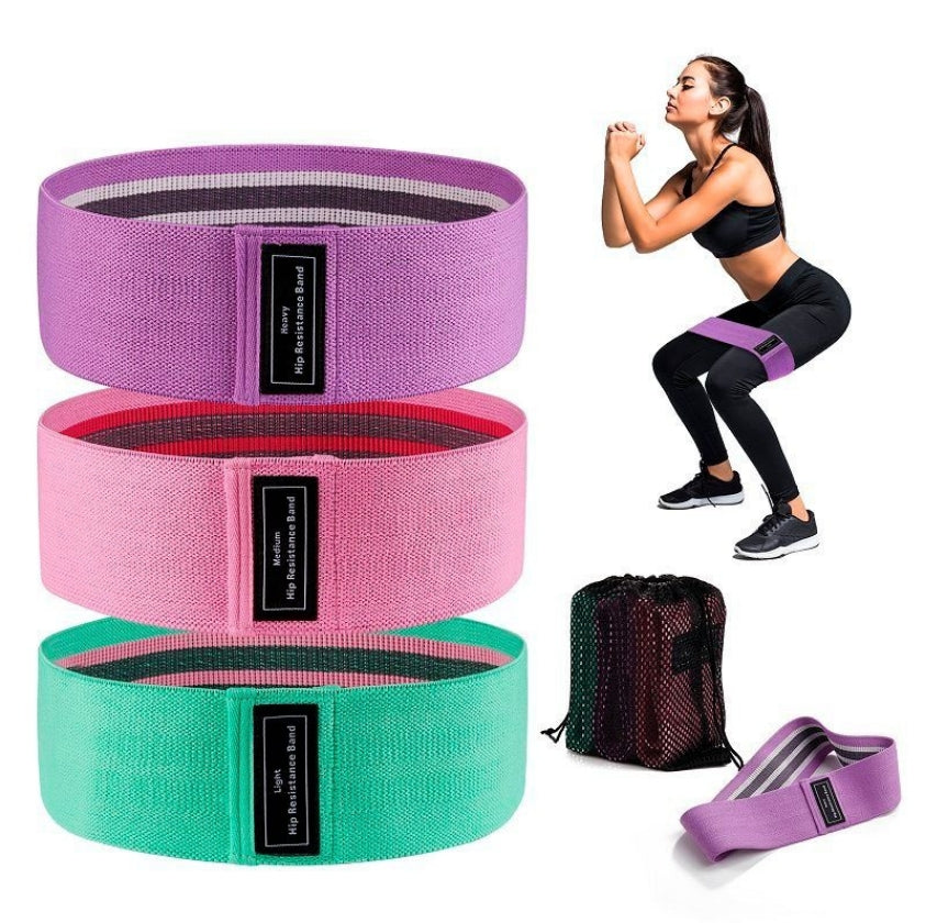 Bandas Elásticas de Resistencia para Glúteos 🍑 Set de 3 Bandas Fitness para Ejercicio