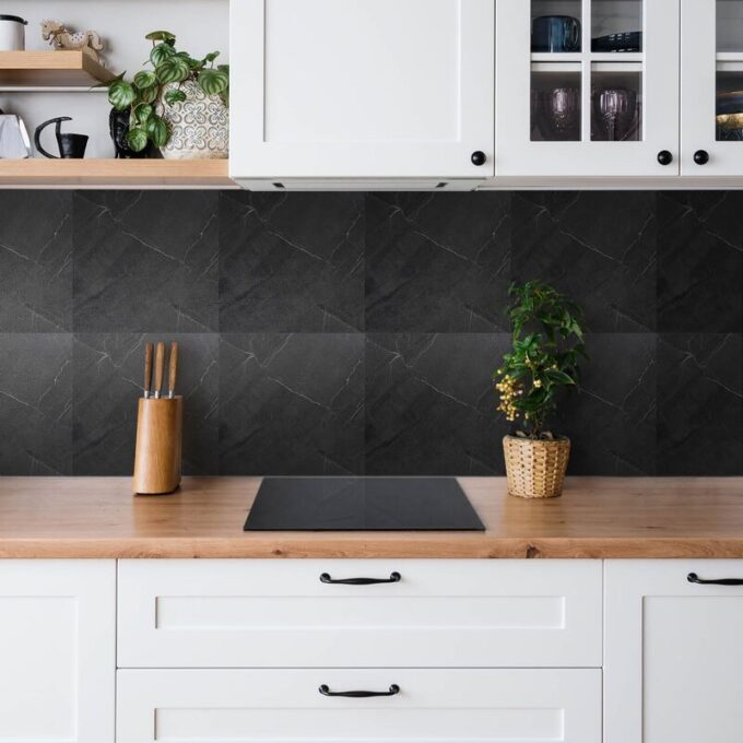Azulejo adhesivo 30 x 30 negro satinado pegatina decorativa