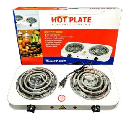 Estufa Eléctrica 2 Puestos 5 Niveles De Temperatura 2000w