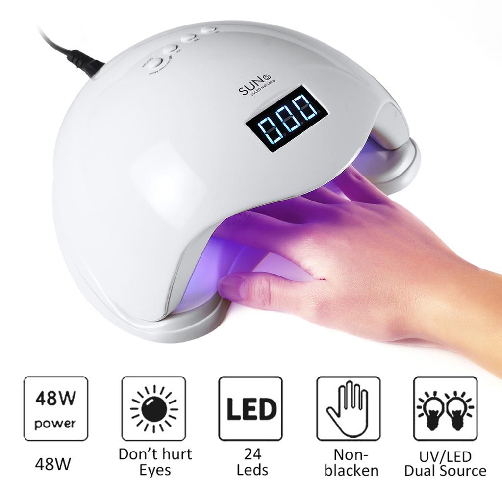 Secador de Uñas Profesional Lampara LED UV De 120W Para Gel Secado Con LCD  Plan