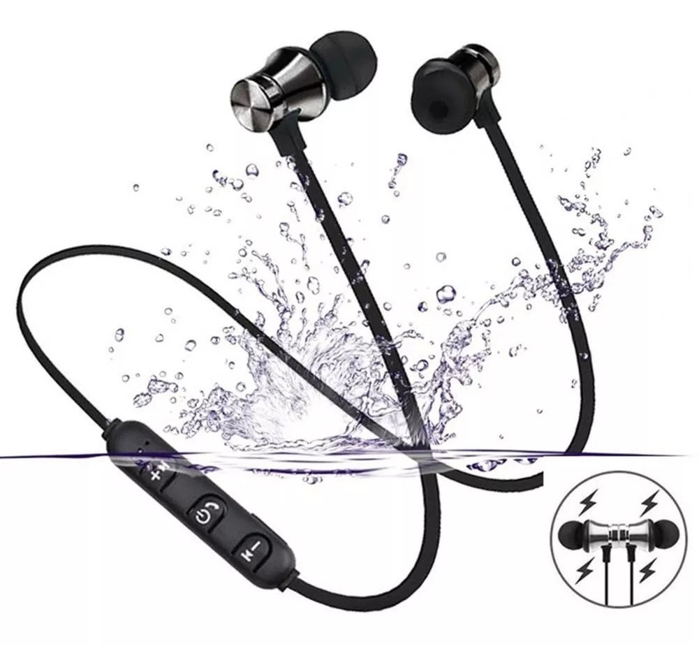 Audífonos Bluetooth Manos Libres Inalámbricos Magnéticos Cel Negro