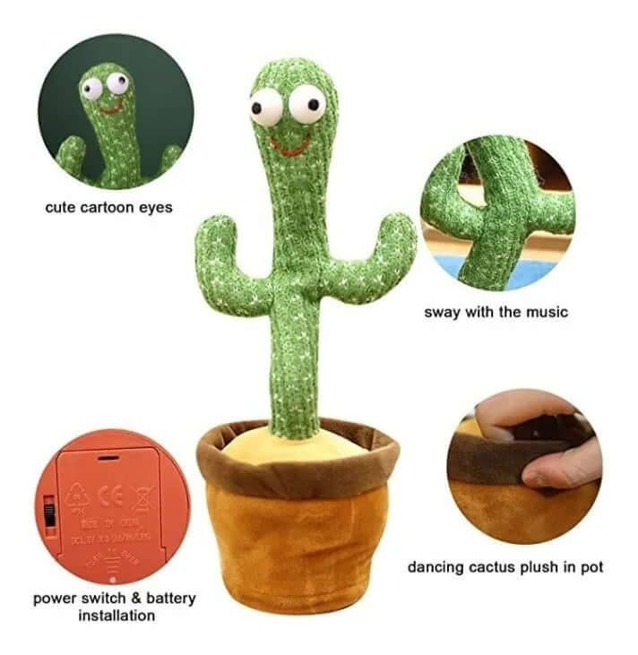 Cactus Bailarin Imita Voz, Musical, Bailarin Juguete Felpa