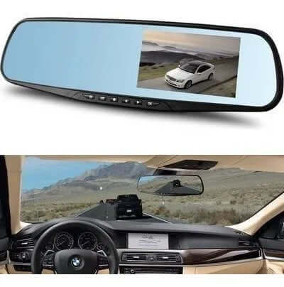 Espejo Retrovisor Con Dvr Y Cámara De Reversa Pantalla 4.3