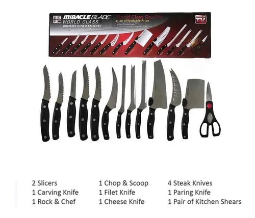 Set Cuchillos Profesionales Miracle Blade De La Tv 13 Piezas